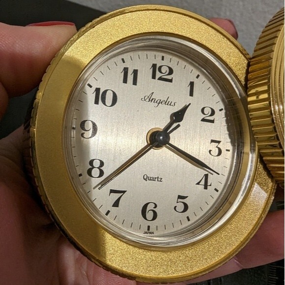 Angelus metal clock vintage 1980s Maljack Productions Home Video Motion Company - Picture 3 of 11